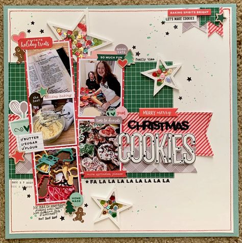 Christmas Cookie Scrapbook Layout, Making Christmas Cookies Scrapbook Pages, Christmas Cookies Scrapbook Layouts, Cookie Scrapbook Layouts, Winter Scrapbook Ideas, 6x8 Scrapbook Layouts, Christmas Scrapbooking Layouts, Christmas Scrapbook Ideas, Scrapbook Yearbook