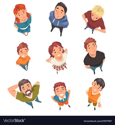 View From Above, Vector People, Cartoon Character, Mockup Design, Looking Up, Cartoon Characters, Png Images, Adobe Illustrator, White Background