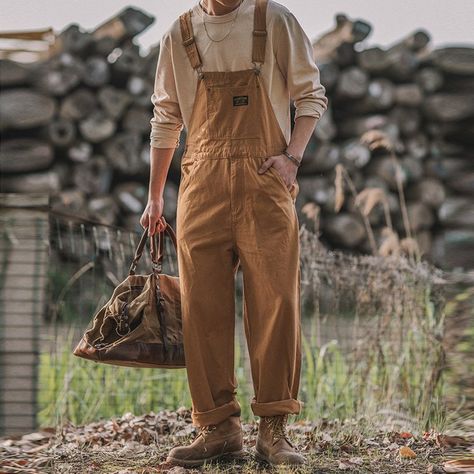 Style Salopette, Cargo Jumpsuit, Overalls Fashion, Style Overalls, Lightweight Jeans, Mens Overalls, Long Trousers, Mens Cargo, Bib Overalls