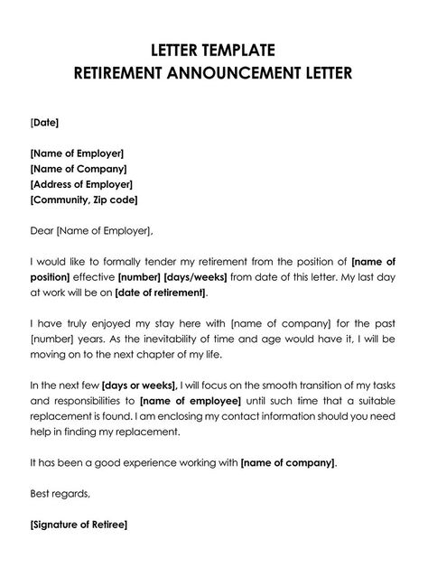 How to Formally Announce Your Retirement (Sample Letters) Retirement Letter Sample, Retirement Letter To Employer, Retirement Letter, Business Agenda, Retirement Announcement, Last Day At Work, Eviction Notice, Last Will And Testament, Will And Testament