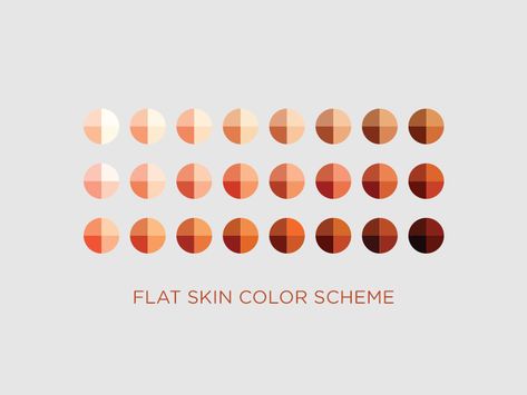 Flat Design - Color Palette for Light, Medium, and Dark Skin Tones                                                                                                                                                                                 More Flat Design Colors, Skin Color Chart, Character Flat Design, Skin Palette, Natural Skin Lightening, Color Schemes Design, Web Design Mobile, Skin Drawing, Palette Art