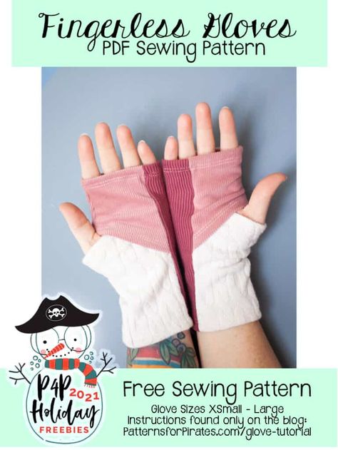 Diy Fingerless Gloves, Fleece Sewing, Fleece Sewing Projects, Gloves Diy, Patterns For Pirates, Glove Pattern, Free Pdf Sewing Patterns, Sewing Fleece, Gloves Pattern