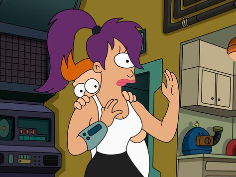 Fry and Leela Fry And Leela, Leela Futurama, Futurama Characters, Captain Janeway, Futurama, Artist Books, New New, Television Show, Dreamworks