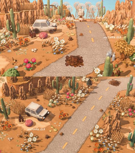 edna 🌱 on Twitter: "the desert road 🌵 #animalcrossing #acnh #acnhdesign #acnhinspo… " Western Games, Desert Road, City Layout, Desert Animals, Different Design Styles, Island Theme, Animal Crossing Characters, Animal Crossing Villagers, Desert Island