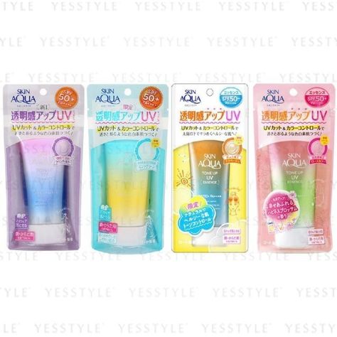 Skin Aqua Tone Up Uv Essence, Japan Skincare, Rohto Mentholatum, Medicated Lip Balm, Sunscreen Skincare, Uv Sunscreen, Skin Aqua, Packaging Idea, Skin Care Benefits