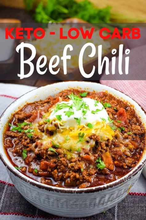 Low Carb Chili, Crockpot Chili, Bean Chili, Keto Soup, Recetas Keto, Beef Chili, Low Carb Diet Recipes, Healthy Low Carb Recipes, Keto Recipes Dinner