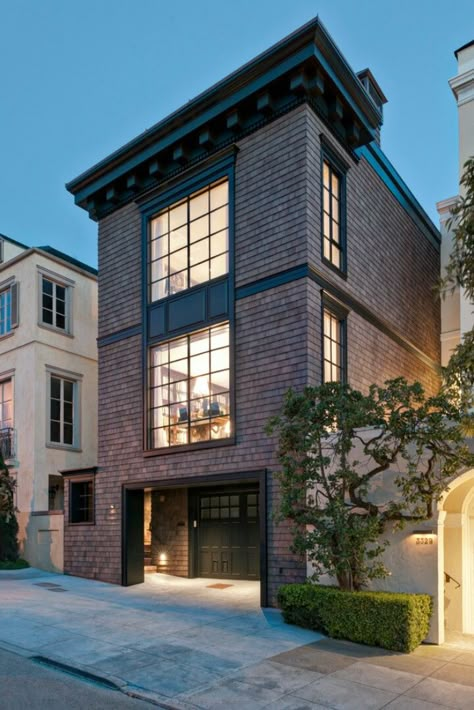 YES. Warehouse Building Exterior, Warehouse Renovation, Townhouse Exterior, Window Designs, Townhouse Designs, Lots Of Windows, Traditional Exterior, House Modern, Chicago Style