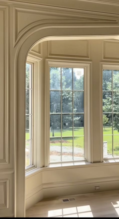 Neoclassical Windows, Interior Window Wall, Paneled Windows, Window Trims, Neoclassical Interior Design, Building Inspiration, Trim Ideas, Traditional Windows, Antebellum Homes