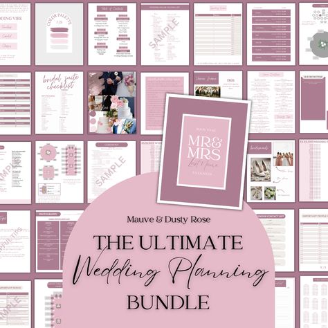 Ultimate Wedding Planning Binder Template- Mauve & Dusty Rose Wedding Day Itinerary, Binder Templates, Wedding Planning Binder, Wedding Binder, Wedding Planner Printables, Planning Printables, Digital Weddings, Printable Wedding, Wedding Planning Tips