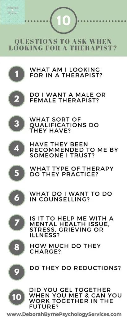 What Questions to ask when looking for a Therapist? - Deborah Byrne Psychology Services Male Therapist, Female Therapist, 100 Questions To Ask, Counselling Tools, Mental Healthcare, Health Relationships, Conversation Topics, 100 Questions, Couples Counseling