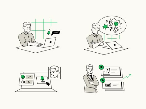 Agent Story by Iryna Korshak for Netguru on Dribbble Laptop Images, Contents Design, Vector Character, Landing Page Design, Flat Illustration, Illustration Character Design, Design Project, Page Design, Christmas Magic