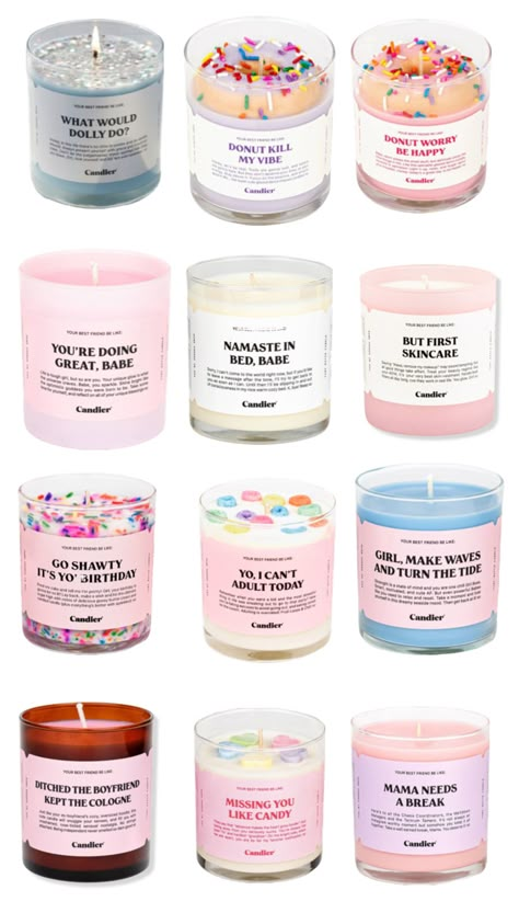 I loveee these candles 🫶 Preppy Candles, Diy Candle Jars, Girly Candles, Al Hilal Wallpaper, Basic Aussie Girl, Basic Aussie, Candy Perfume, Aussie Girl, Candle Obsession