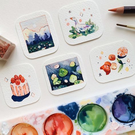 angelyn (@angelynpeh) • Instagram photos and videos Little Paintings, Ghost Girl, Watercolor Journal, Watercolour Inspiration, Sketchbook Art Journal, Mythical Creature, Watercolor Art Lessons, Arte Inspo, Watercolor Inspiration