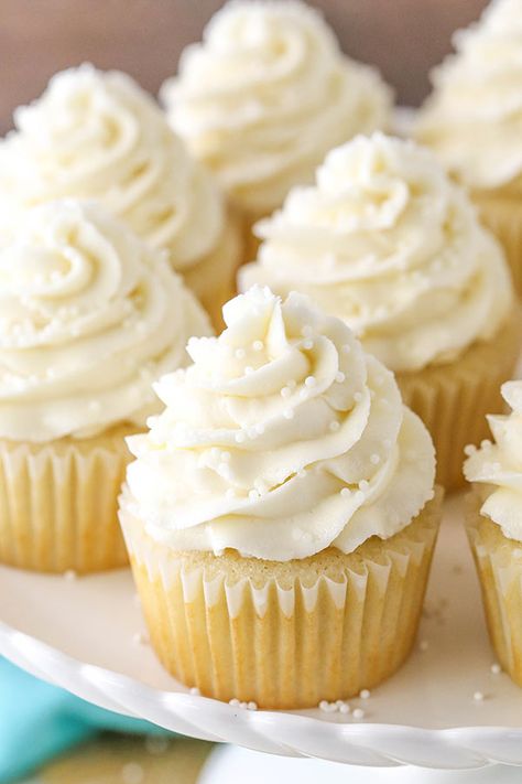 These Vanilla Cupcakes are super moist, light and fluffy and really make a great cupcake! There are a couple different recipes on my site for Vanilla Cupcakes, but these are my all-time favorite! So here’s the funny thing about recipes – not everyone has the same opinion about them. What makes the “perfect” vanilla cupcake … White Cupcake Recipes, Easy Vanilla Cupcakes, Moist Vanilla Cupcakes, Savory Cakes, Vanilla Cupcake Recipe, Coconut Cupcakes, Torte Cupcake, White Cupcakes, Salty Cake