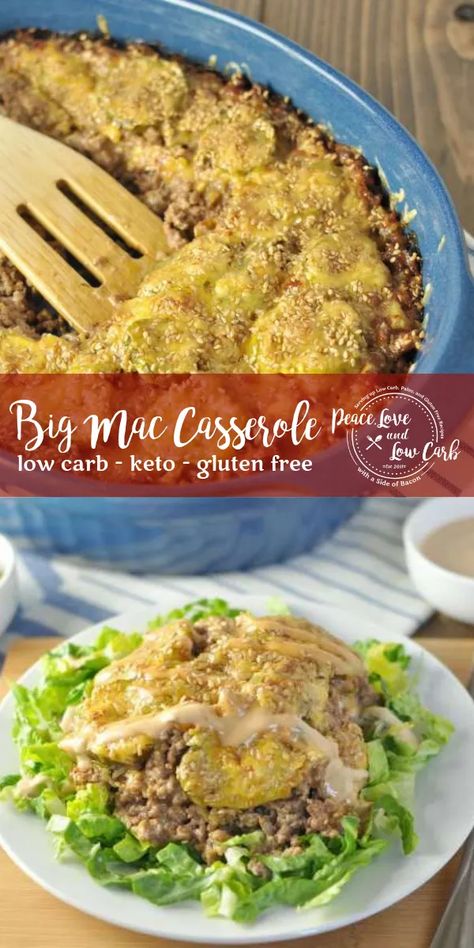 Keto Big Mac Casserole, Keto Bakes, Big Mac Casserole, Low Carb Big Mac, Keto Big Mac, Peace Love And Low Carb, Keto Casseroles, Keto Eating, Baking Powder Uses