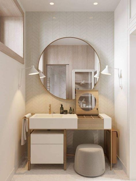 Dressing Room Decor, Dressing Table Design, Washroom Design, Dekorasi Kamar Tidur, Bedroom Closet Design, Guest Bathrooms, Elegant Bathroom, Dressing Room Design, Home Room Design