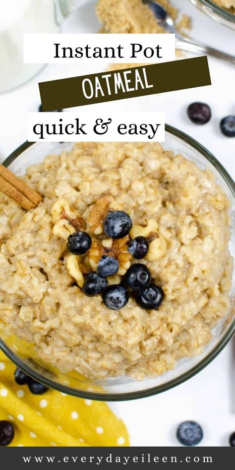 Oatmeal Instant Pot Recipe, Instant Pot Apple Oatmeal Recipes, Instant Pot Overnight Oats, Ip Oatmeal Recipes, Instant Pot Oatmeal Quick Oats, Instant Pot Oats, Instapot Oatmeal Recipe, Instant Pot Apple Oatmeal, Rolled Oats Oatmeal Recipe