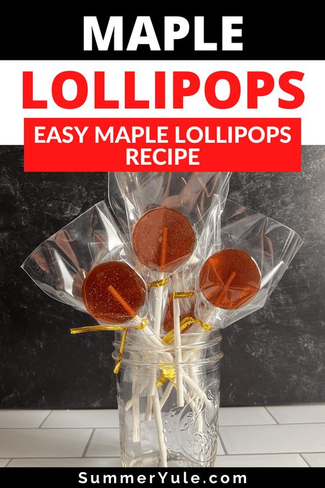 Maple syrup lollipops are a one ingredient all-natural treat that taste just like the maple leaf lollipops made in Canada. Learn how to make maple lollipops with no white sugar, get info on storing homemade maple sugar candy and more! This maple lollipops recipe makes delicious gifts or wedding favors, and you don’t even need to visit a maple farm to get them. Maple Syrup Lollipops, Homemade Maple Candy, How To Make Maple Candy, Maple Syrup Candies, Maple Syrup Gift Ideas, Maple Syrup Crafts For Kids, Maple Candy Recipe Easy, Syrup Photoshoot, Maple Lollipops