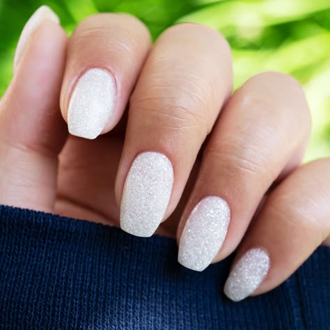 Give your nails some sugar with this ultra-sparkly white & silver shimmer look. 🍦 Contains medium-grain glitter. ✨ White Sparkly Nails, Nails For Wedding, Dip Nail Colors, Hoco Nails, Unghie Sfumate, White Glitter Nails, Dip Nails, Nails Prom, Sparkle Nails