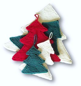 Knitting | Work in Progress: There's Still Time: Christmas Tree Ornaments & More Knit Ornament Pattern, Christmas Tree Knitting Pattern, Knitted Christmas Tree, Holiday Knitting, Christmas Knitting Projects, Knit Christmas Ornaments, Christmas Knitting Patterns Free, Christmas Tree Gift Tags, Holiday Knits