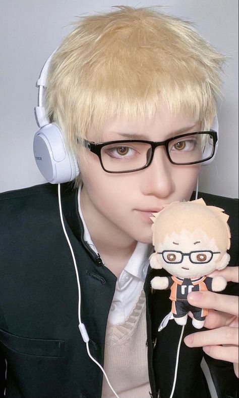 tkk220 on IG ;; haikyuu !! Haikyuu Cosplay Tsukishima, Tsukishima Cosplay, Tsukiyama Haikyuu, Haikyuu Cosplay, Haikyuu Tsukishima, 19 Days Characters, Tsukishima Kei, Haikyuu 3