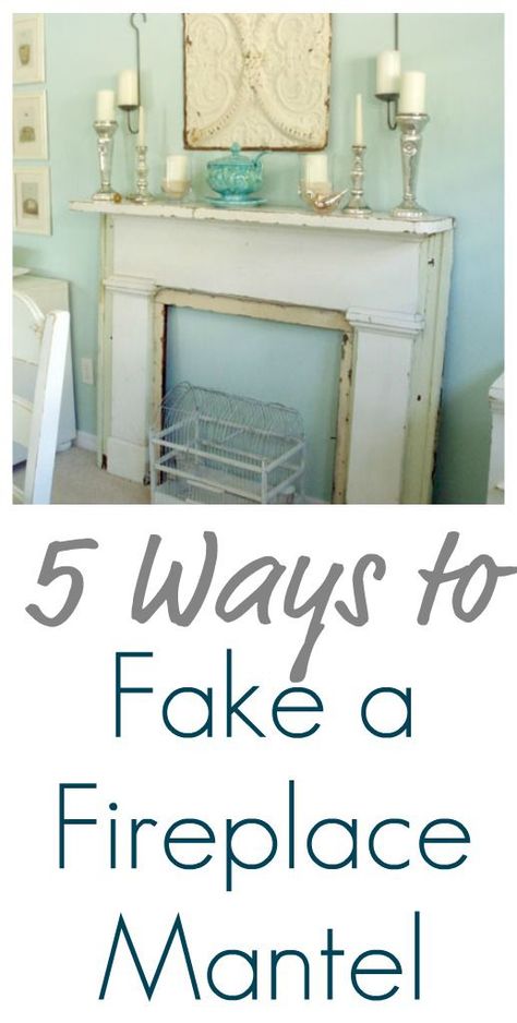 5 Ways To Fake a Fireplace Mantel No Fireplace Mantel, Real Fireplace, Fake Fireplace, Faux Fireplace, Decorative Screens, Cozy Ambiance, Fireplace Mantel, Fireplace Mantle, Fireplace Mantels