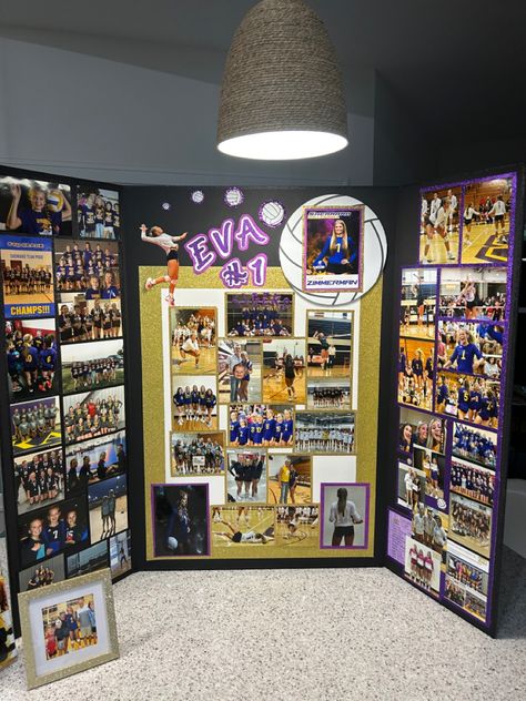 Eva’s Sherrard Tigers VB Board. Hobby Lobby materials Senior Tri Fold Board Ideas Sports, Senior Vb Posters, Senior Night Trifold Board Volleyball, Senior Volleyball Poster Boards, Senior Board Ideas Volleyball, Senior Board Ideas Sports Volleyball, Volleyball Senior Board, Senior Poster Ideas Volleyball, Volleyball Senior Board Ideas