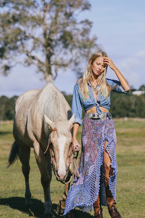 Dress Room, Rodeo Party, Warrior Goddess, Chasing Unicorns, Ruffle Maxi Skirt, Crochet Ruffle, Boho Chic Outfits, Current Styles, Hippie Chic