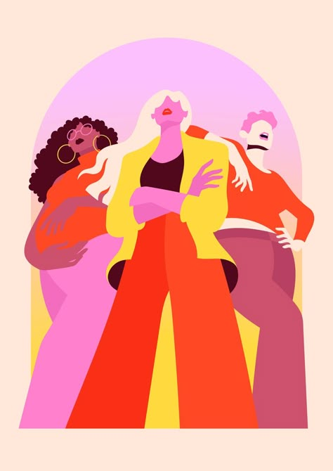 Un Women, Womens Month, Hamburg Germany, People Illustration, Editorial Illustration, Freelance Illustrator, Ladies Day, Wall Collage, Graphic Design Illustration