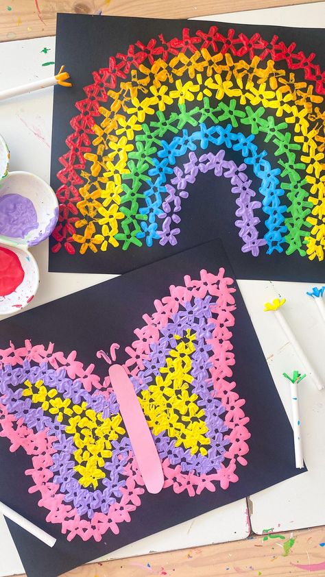 Kids Craft and Learning Page on Instagram: “Straw Printing🦋 follow @abcdeelearning for more craft ideas” Straw Activities, Straw Art, Straw Crafts, Learning Toys For Toddlers, Popular Crafts, Craft Club, Book Art Diy, Kids Ideas, Childrens Crafts