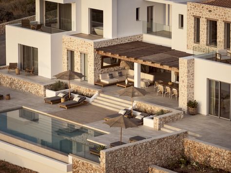 Kyanos | Luxury Greek Island Villa With Pool | The Peligoni Club Greek Hotel, Hotels In Greece, New For 2023, Bohemian Chic Decor, Villa With Pool, Greece Hotels, Island Villa, Superking Bed, Family Hotel