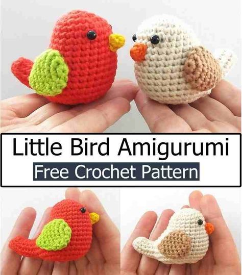 Crochet Bird Patterns Crochet Amigurumi Bird Free Pattern, Crochet Bird Keychain Free Pattern, Crocheted Cardinal Free Pattern, Crochet Mini Bird, Crochet Bluebird Free Pattern, Blue Jay Crochet Pattern, Crochet Love Birds Free Pattern, Crochet Bird Ornament, Crocheted Birds Free Pattern