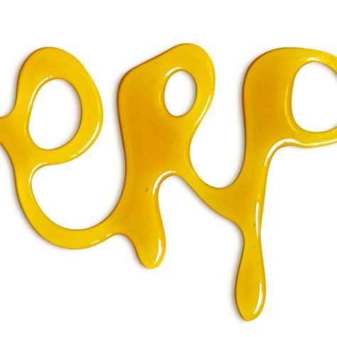 Typography Made From Objects, Honey Graphic Design, Analog Typography, Honey Typography, Melting Typography, Object Typography, Fluid Typography, Typography Objects, Organic Typography