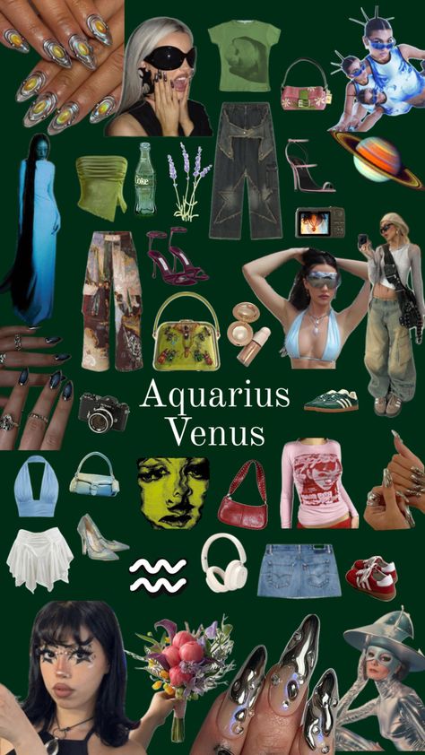 Aquriam Outfit Ideas, Venus In Aquarius Style Outfits, Venus In Aquarius Outfit, Fire Sign Aesthetic Outfits, Venus Aquarius Aesthetic Outfit, Venus Aquarius, Aquarius Rising Outfits, Venus Aquarius Aesthetic, Aquarius Rising Aesthetic Outfit