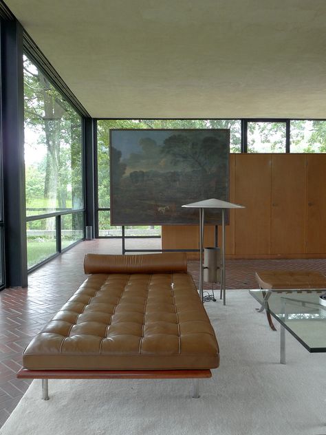 Glass House Philip Johnson, Philip Johnson, Interior View, Decor Ikea, New Canaan, Design Blogs, Van Der Rohe, Mies Van Der Rohe, Modern Bench