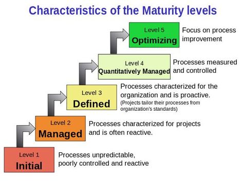 CMM level diagram - Characteristics of maturity levels What Is Software, It Service Management, Business Architecture, Business Process Management, Operational Excellence, Standard Process, Research Question, Process Improvement, Business Analysis