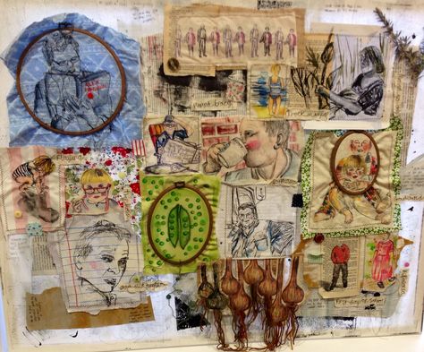 Final piece, family portrait, stitch and mixed media. Mixed Media Family Portraits, Identity Textiles, Vintage Family Photos, Family Collage, Identity Project, Mixed Media Portrait, Art Textiles, Journal Project, Year 8