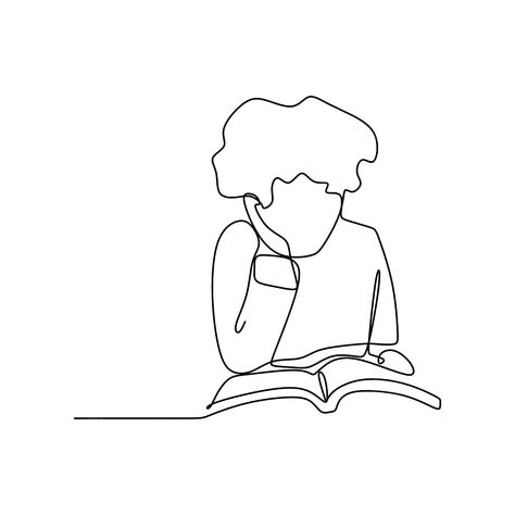 Child Reading A Book, Borders Books, Book Favors, Wing Drawing, Child Drawing, Library Logo, Line Animation, Bored Teachers, Girl Reading Book