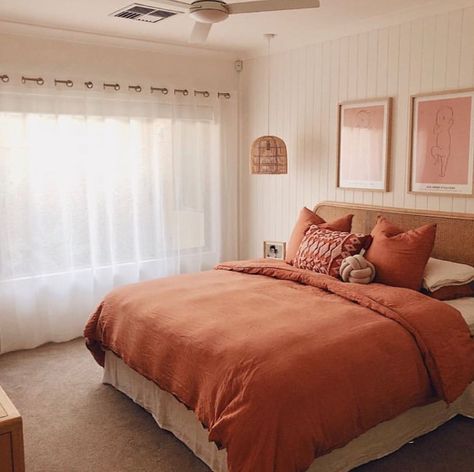 Adairs on Instagram: “A colour palette of warm hues, makes your space inviting and with a touch of terracotta - the feeling of welcome and relaxation is instant.…” Bedroom Color Ideas, Terracotta Bedroom, Terracotta Color Palette, Terracotta Colour, Best Color Schemes, Paint Palettes, Inspiration From Nature, Current Design Trends, Bedroom Color