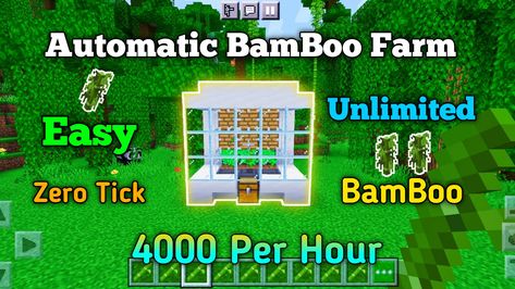 Minecraft Minecraft Automatic Bamboo Farm, Minecraft Bamboo Farm, Bamboo Farm Minecraft, Bamboo Farm, Farm In Minecraft, Mega Base, Minecraft Farm, Hello Friend, Java