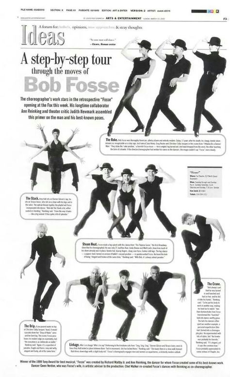 Step by step tour through the moves of Bob Fosse. Jazz Dance Curriculum, Classic Dance, Teach Dance, Belly Dancing Classes, Bob Fosse, Sweet Charity, Dance Technique, Dance Tutorial, Dance Poster