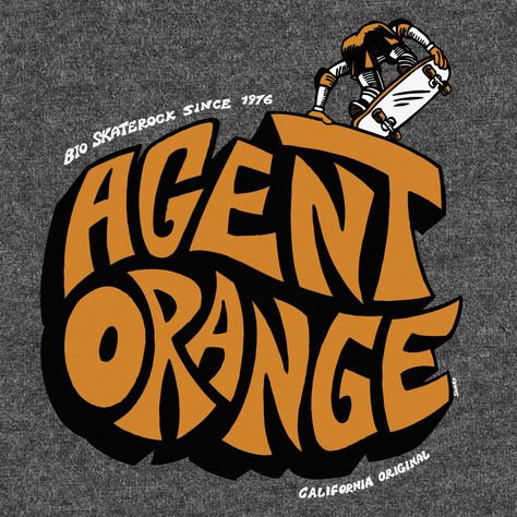 Agent Orange, Shirt Detail, Orange T Shirts, Grey T Shirt, Orange Grey, Cal Logo, Gray Tshirt, Punk Rock, Running Shoes