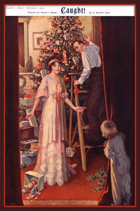 1912 December Christmas Frontispiece - Harper's Bazar - CA… | Flickr 1910s Christmas, Vintage Christmas Cards 1920s Art Deco, The New Yorker Holiday Covers, Holiday 1938, Christmas Truce 1914, 1920s Christmas, Edwardian Christmas, Christmas Eve Night, Harpers Bazar