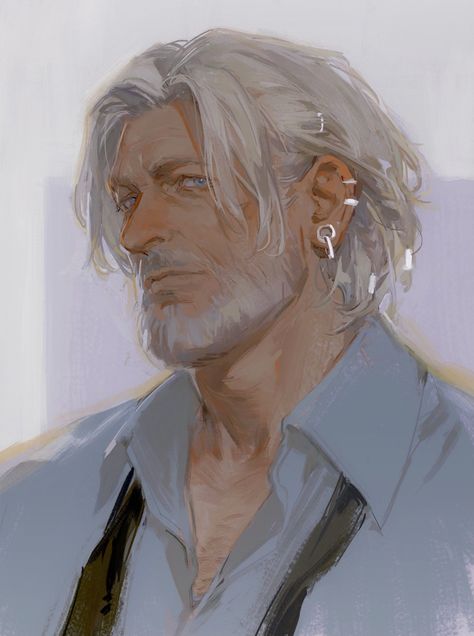 CreamyGhost👻🍰 on Twitter: "https://t.co/XPdQXiW2yD" / Twitter Detroit Being Human, Detroit Become Human, Guy Drawing, Character Design Male, Male Art, Dnd Characters, Old Man, Painting Style, Art Reference Poses