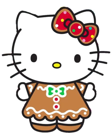 Hello Kitty Gingerbread Wallpaper, Gingerbread Hello Kitty, Thanksgiving Hello Kitty, Sanrio Xmas, Bouquet Toppers, Hello Kitty Gingerbread, Hello Kitty Clipart, Christmas Hello Kitty, Hello Kitty Vans