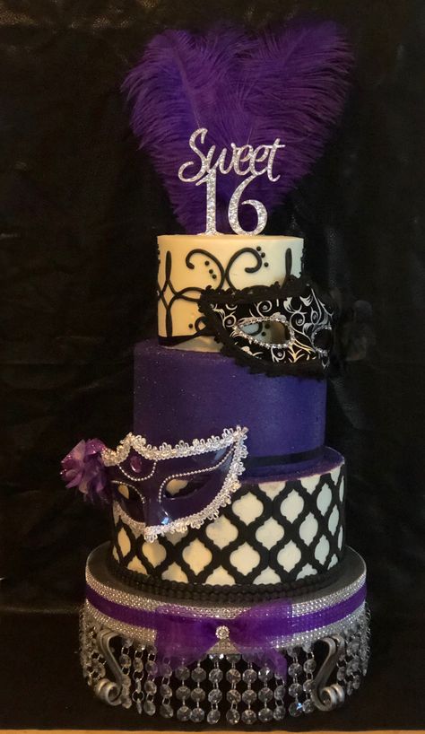 Masquerade Party Decorations Sweet 16 Purple, Sweet 16 Party Masquerade Theme, Masquerade Themed Sweet 16, Masquerade Ball Sweet 16 Ideas, Mascarade Sweet 16, Black And Purple Quinceanera Theme, Masquerade Sweet 16 Ideas, Masquerade Ball Sweet 16, Madi Gras Party