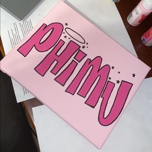 Phi Mu Canvas Ideas, Phi Mu Sorority, Phi Mu Paintings Canvases, Sorority Art Canvases, Phi Mu Canvas Painting, Canvas Painting Ideas Sorority, Sorority Painting Ideas, Phi Mu Paintings, Easy Sorority Canvas