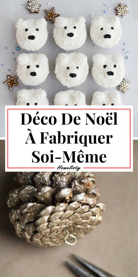 Les meilleures idées pour vous lancer dans la fabrication de vos décorations de Noël.  Des idées DIY de bricolage de Noël pour les adultes, les enfants... Toute la famille ! Deco Table Noel Diy, Deco Noel Diy, Diy Noel Decoration, Suspension Noel Diy, Noel Diy, Crochet Decoration, Best Christmas, Pine Cone, Christmas Crochet