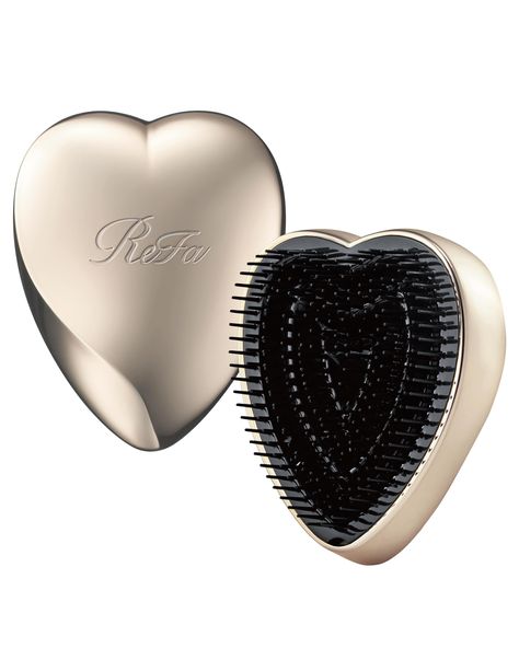 PRICES MAY VARY. EFFORTLESS DETANGLE. Discover effortless hair management with the ReFa Heart Brush. This hair brush for women and men has a three-tiered bristle system that makes detangling a breeze whether you have thick or fine hair. A must-have detangling brush in your arsenal. SCALP WELLNESS. Not just another brush for hair, the ReFa Heart Brush offers a gentle touch to your scalp. Its rounded bristle tips offer a massage-like feel to elevate your hair care routine. This men’s and womens ha Small Hair Brush, Evelyn Core, Heart Brush, Heart Shaped Hair, Silky Shiny Hair, Effortless Hair, Travel Brush, Travel Hairstyles, Tangled Hair