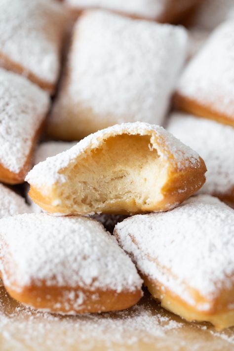 How to make Beignets recipe from RecipesForHolidays.com #beignets #recipe #RecipesForHolidays Homemade Beignets, How To Make Beignets, New Orleans Beignets, Spicy Southern Kitchen, Beignet Recipe, Milk Bread, Southern Kitchen, Fair Food Recipes, Evaporated Milk